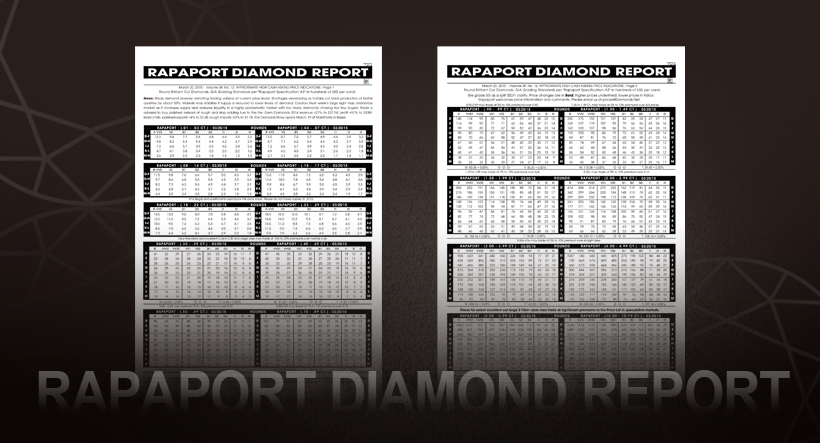 Rapaport Diamond Report, Rapaport , 國際鑽石報價表, 鑽石報價, 國際報價, 鑽石報價表